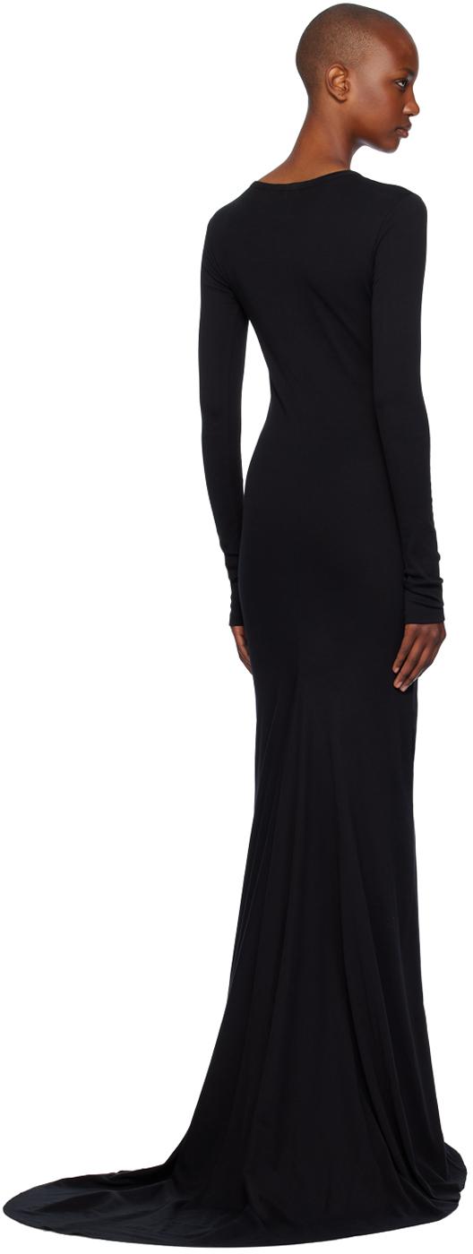 Black Jesse Long Sleeve X-Long Flared Maxi Dress