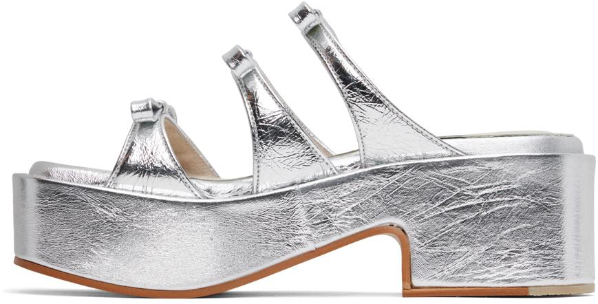 Silver Ribbon Sandals