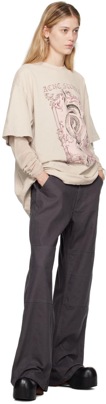 Gray Knee Patch Trousers