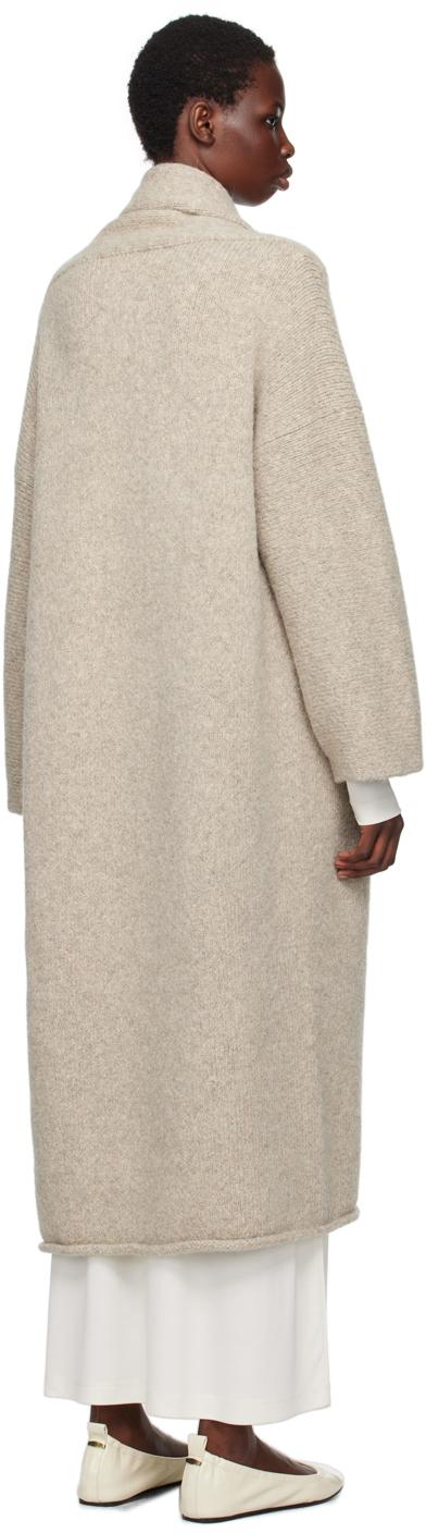 Taupe Long Shawl Cardigan