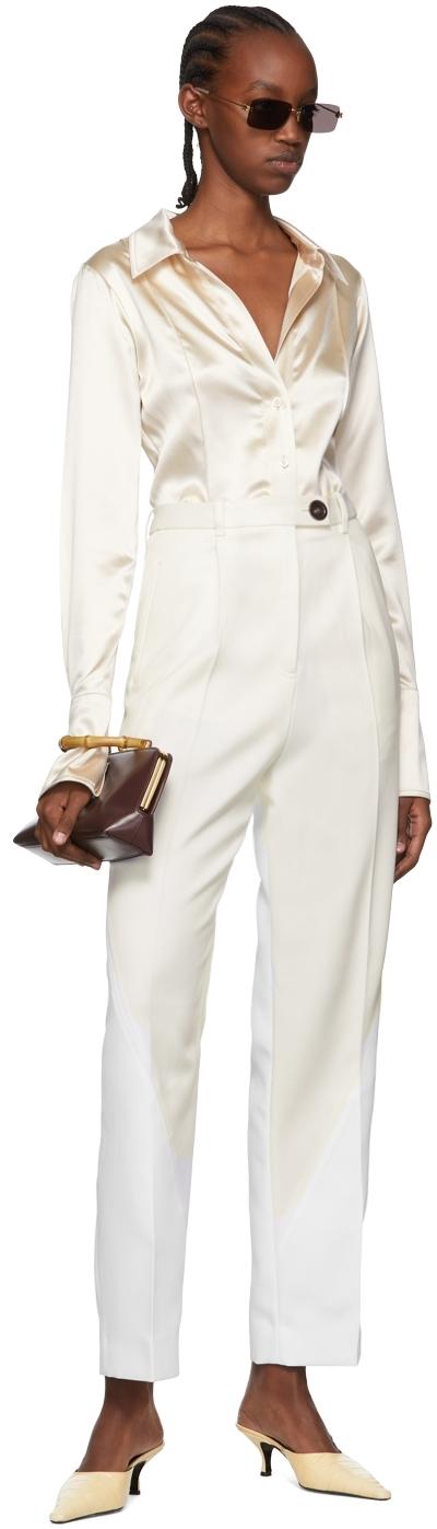 White Wool Trousers