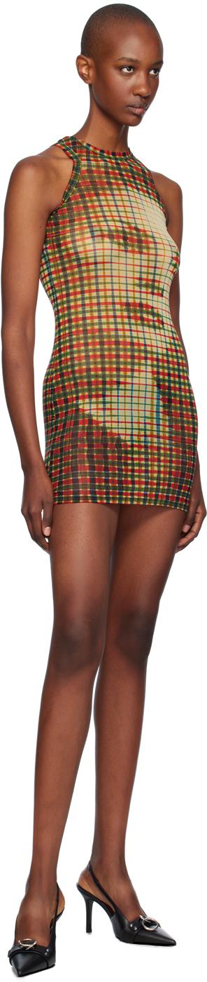 Yellow & Green Tartan Face Minidress