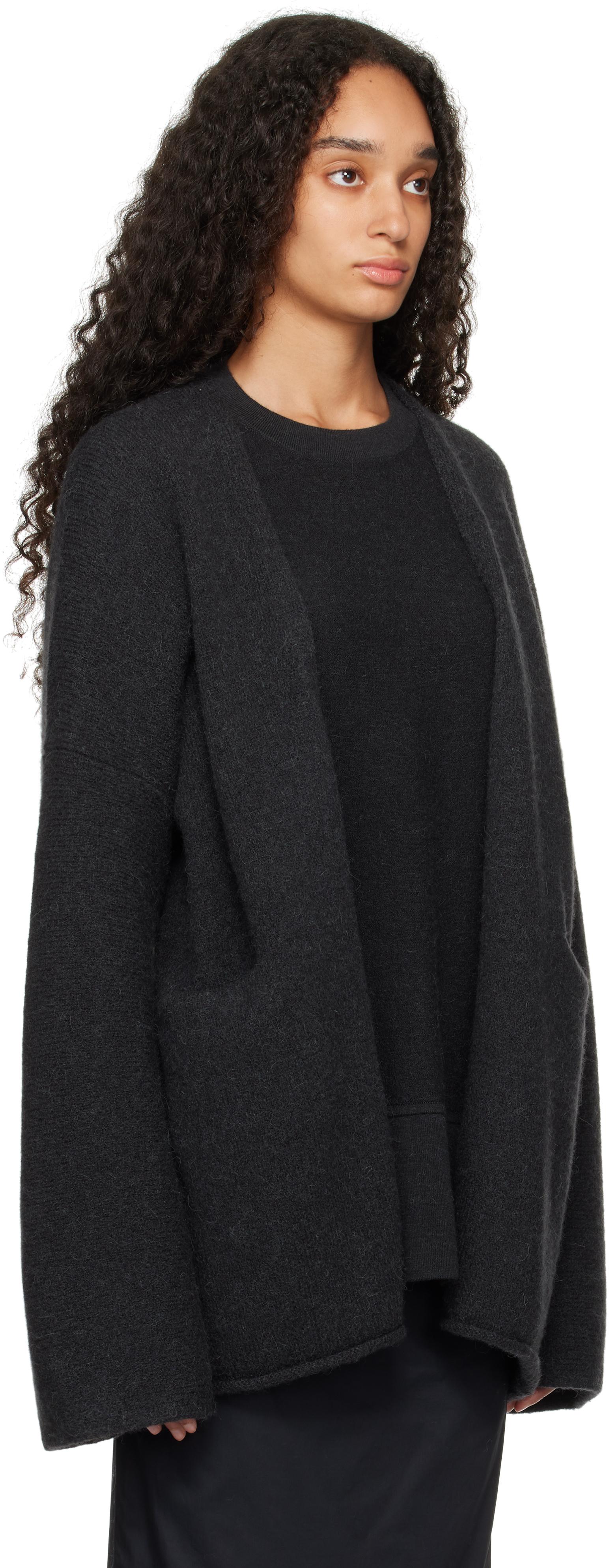 Black Open Cardigan