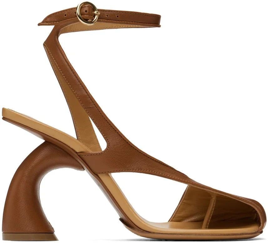 Tan Leather Heeled Sandals