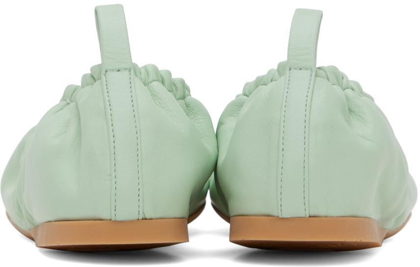 Green JWA Puller Leather Ballerina Flats