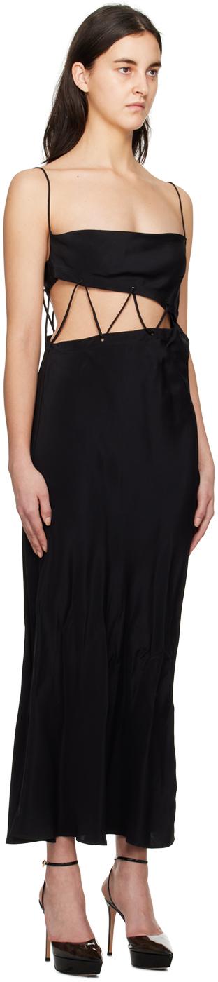 Black Disconnect Midi Dress