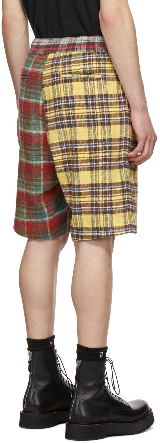 Yellow & Red Multi-Plaid Shorts