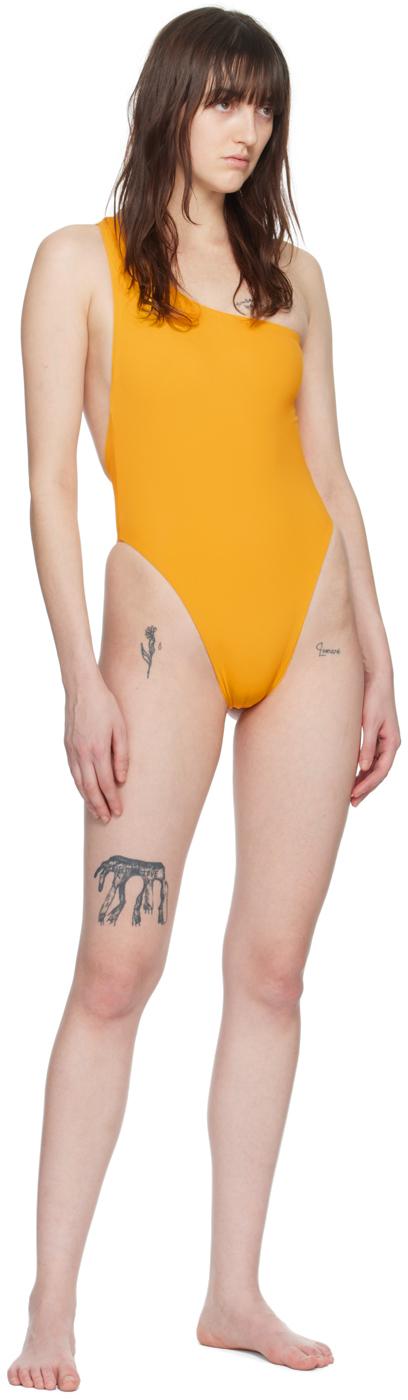 Yellow Plunge One-Piece Swimsuit