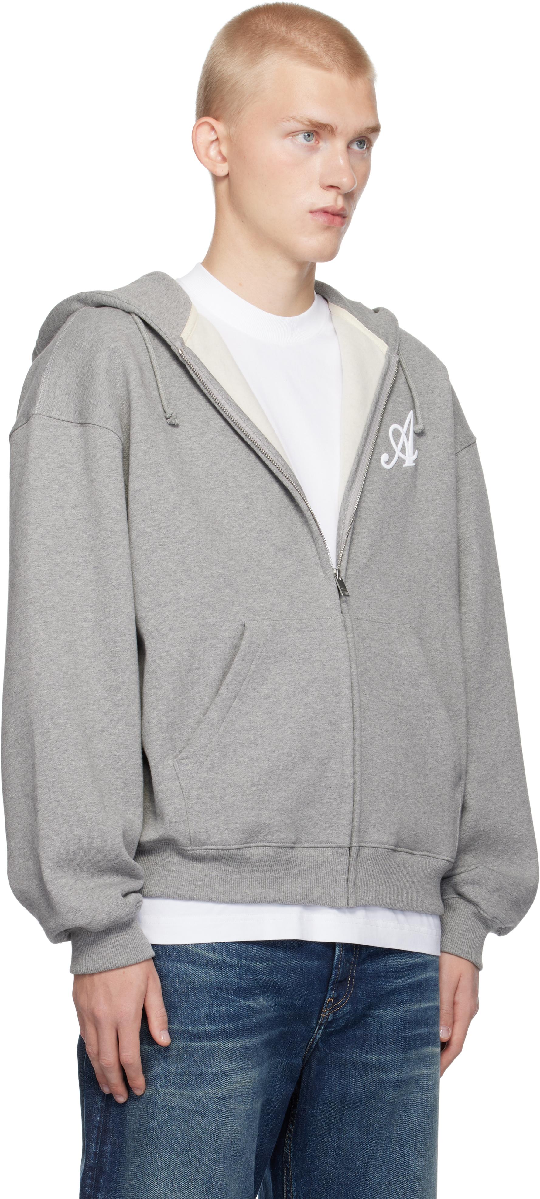 Gray Maine Zip-Up Hoodie