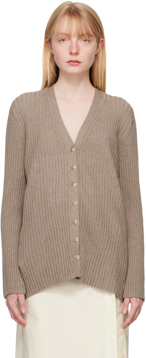 Beige Column Cardigan