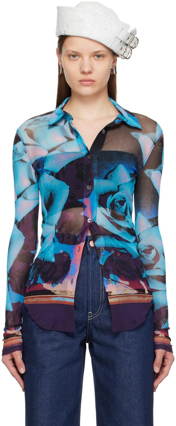 Blue & Purple Roses Shirt