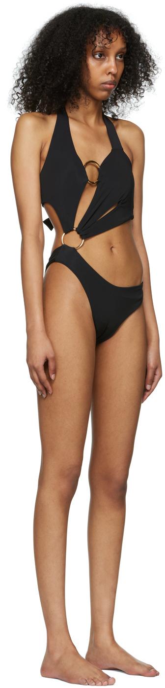 Black Recycled Nylon One-Piece Swimsuit