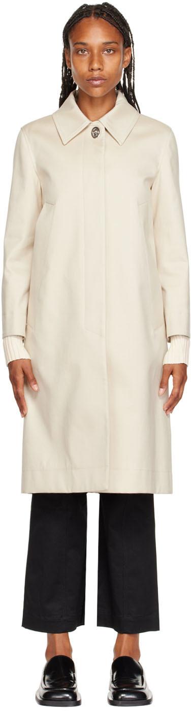 Beige Single-Breasted Coat