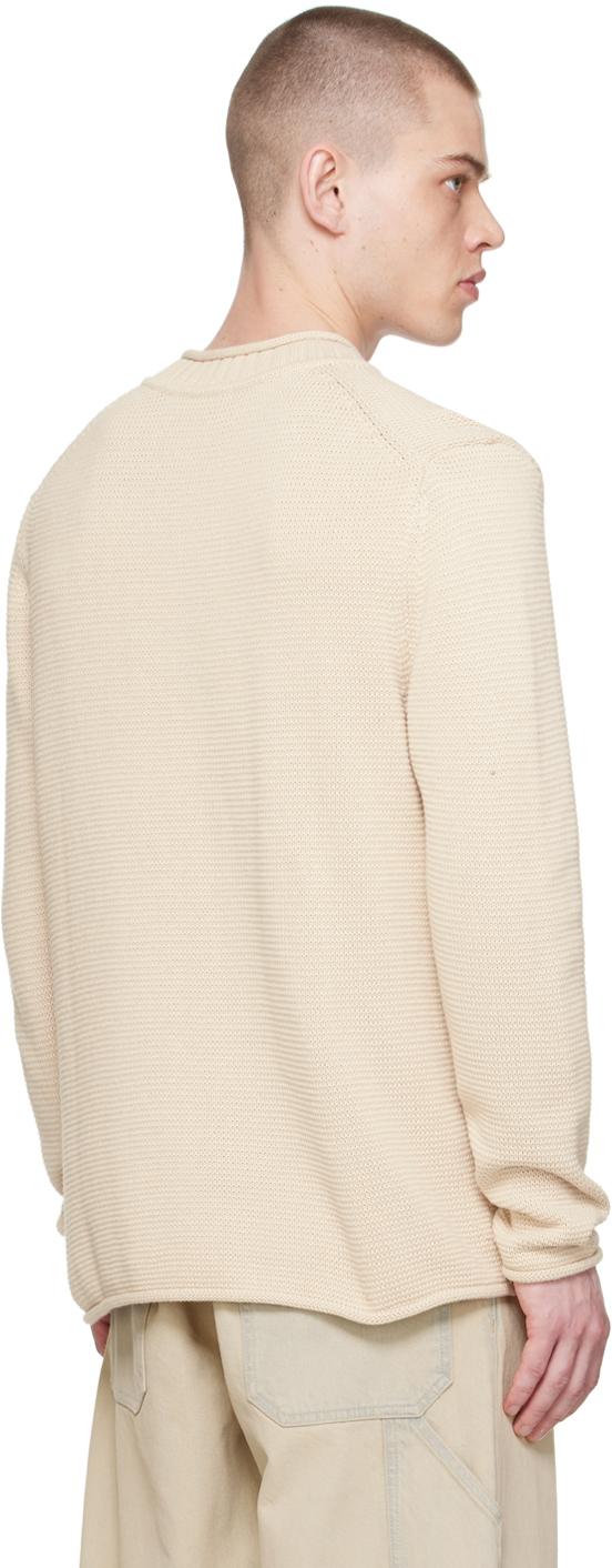 Beige Rolled Edge Sweater