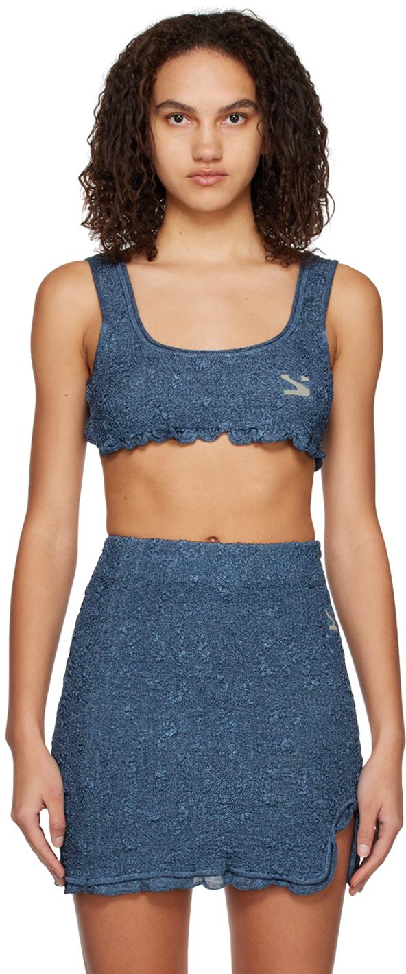 Blue Cropped Tank Top