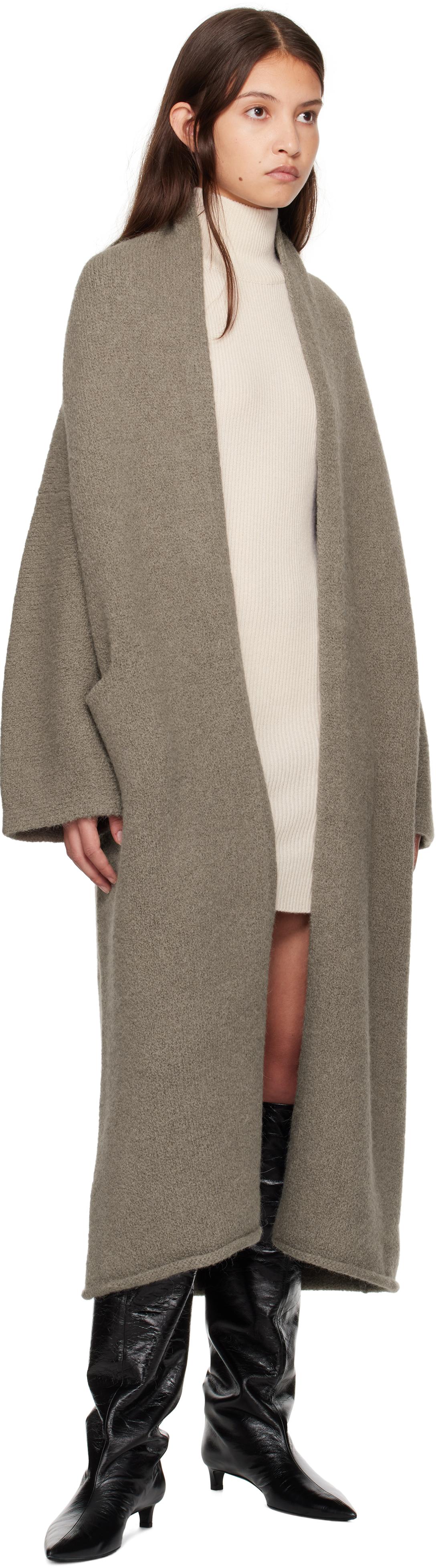 Gray Long Shawl Cardigan