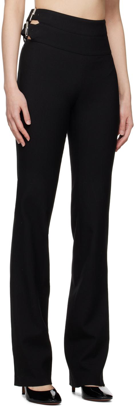 Black Double Belt Trousers