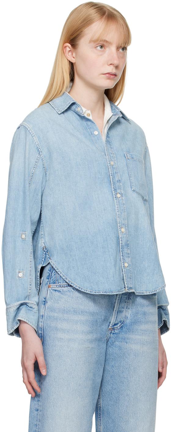 Blue Kayla Shrunken Denim Shirt