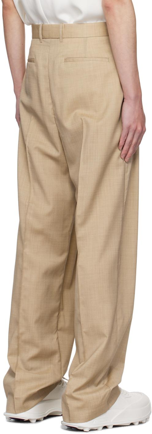 Taupe Front Slit Trousers