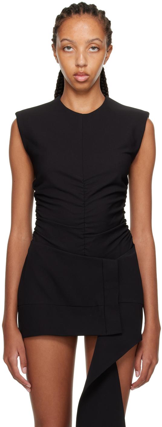 Black Ruched Bodysuit