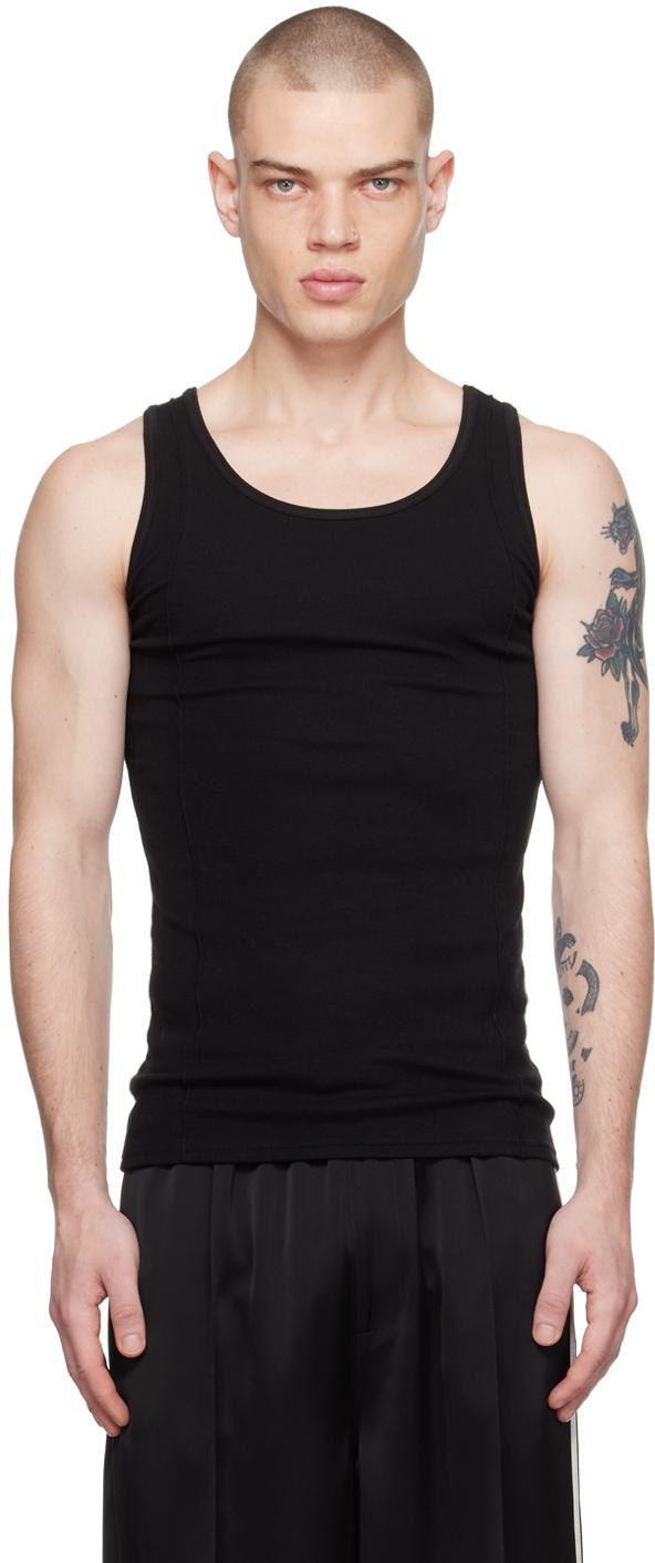 Black Creased Tank Top