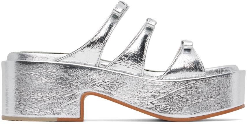 Silver Ribbon Sandals