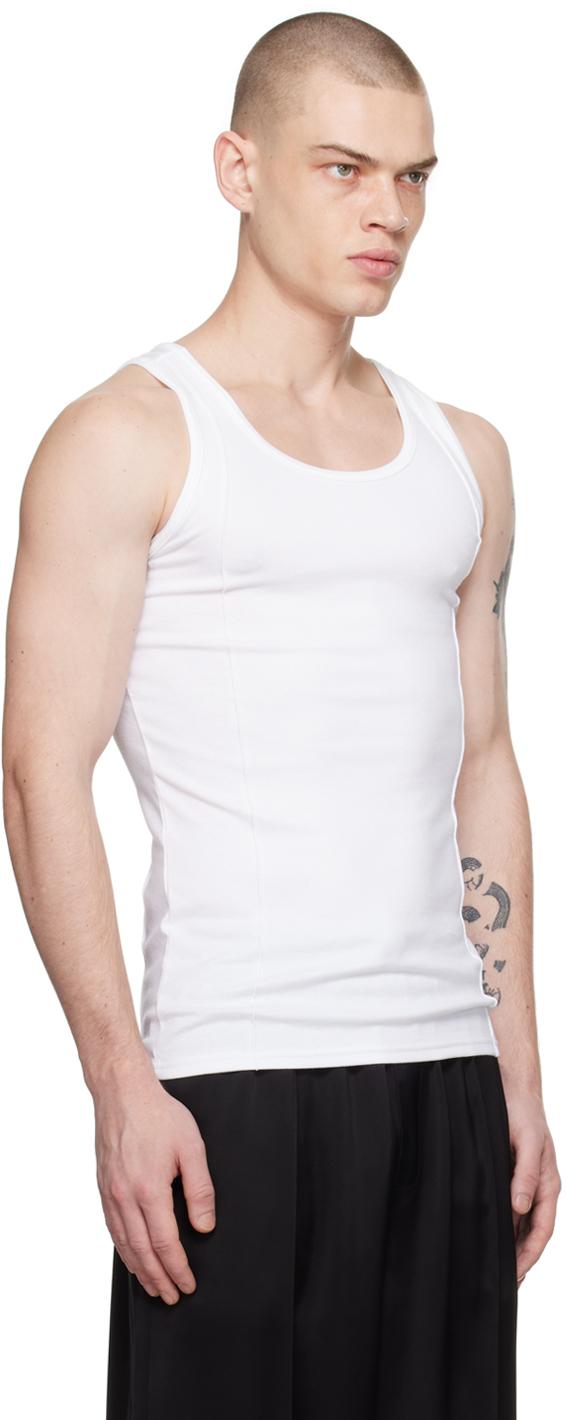 White Creased Tank Top