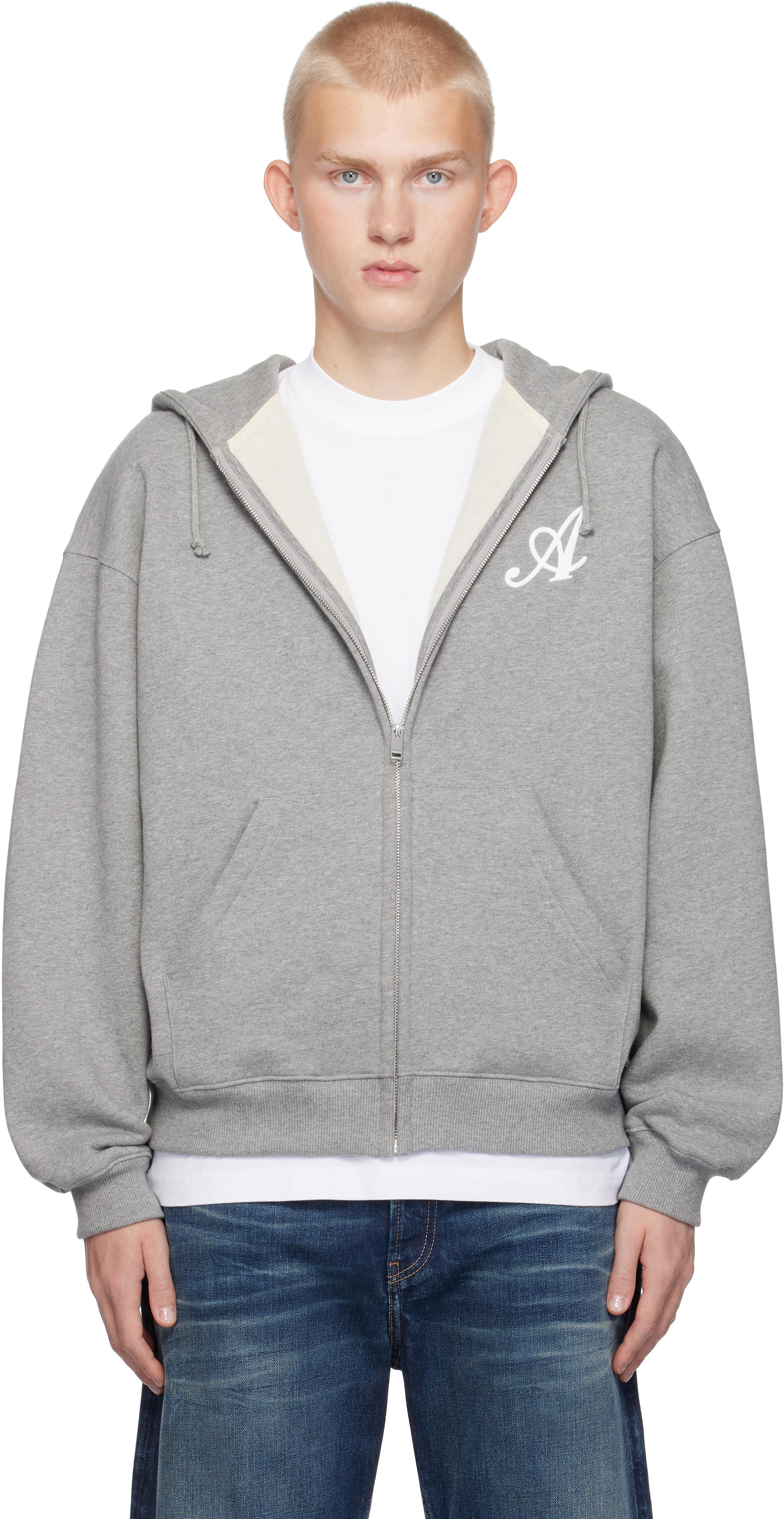 Gray Maine Zip-Up Hoodie