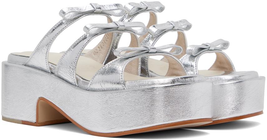 Silver Ribbon Sandals