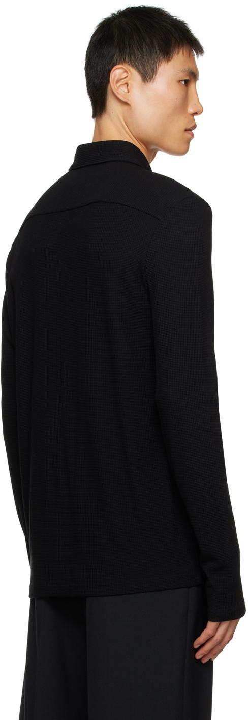 Black Spread Collar Shirt