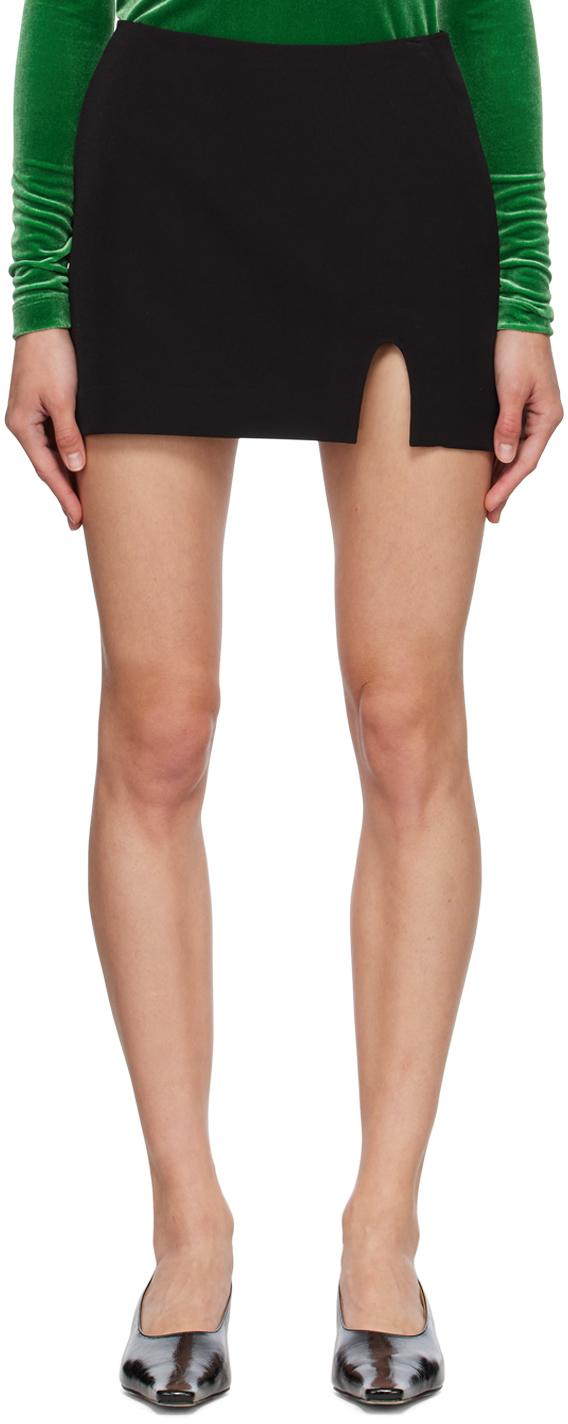 SSENE Exclusive Black Slit-Cut Miniskirt