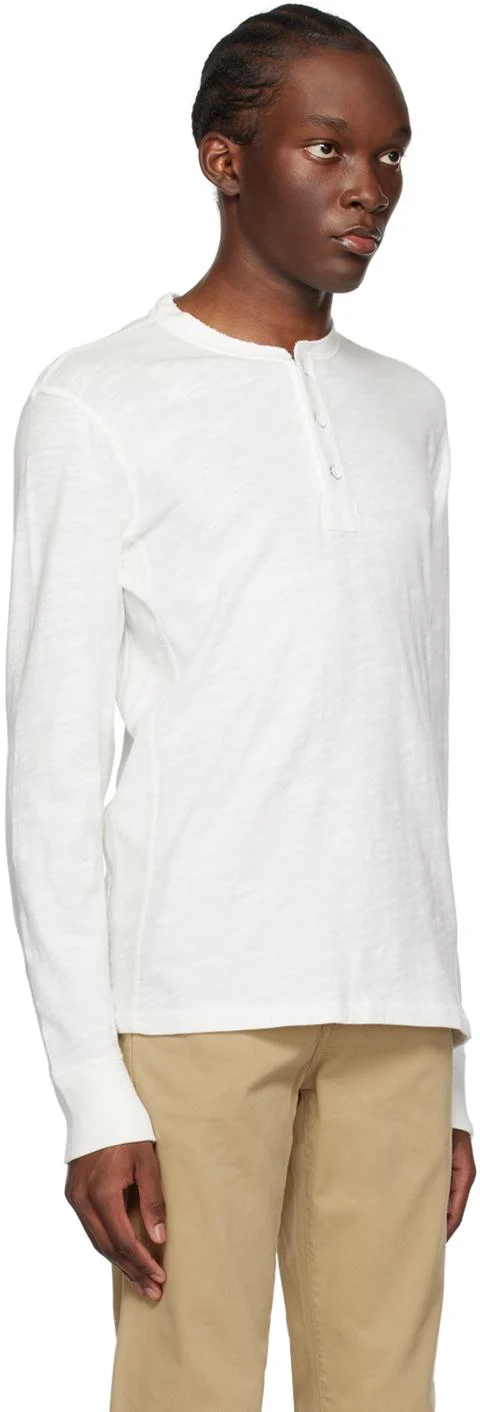 White Flame Long Sleeve Henley