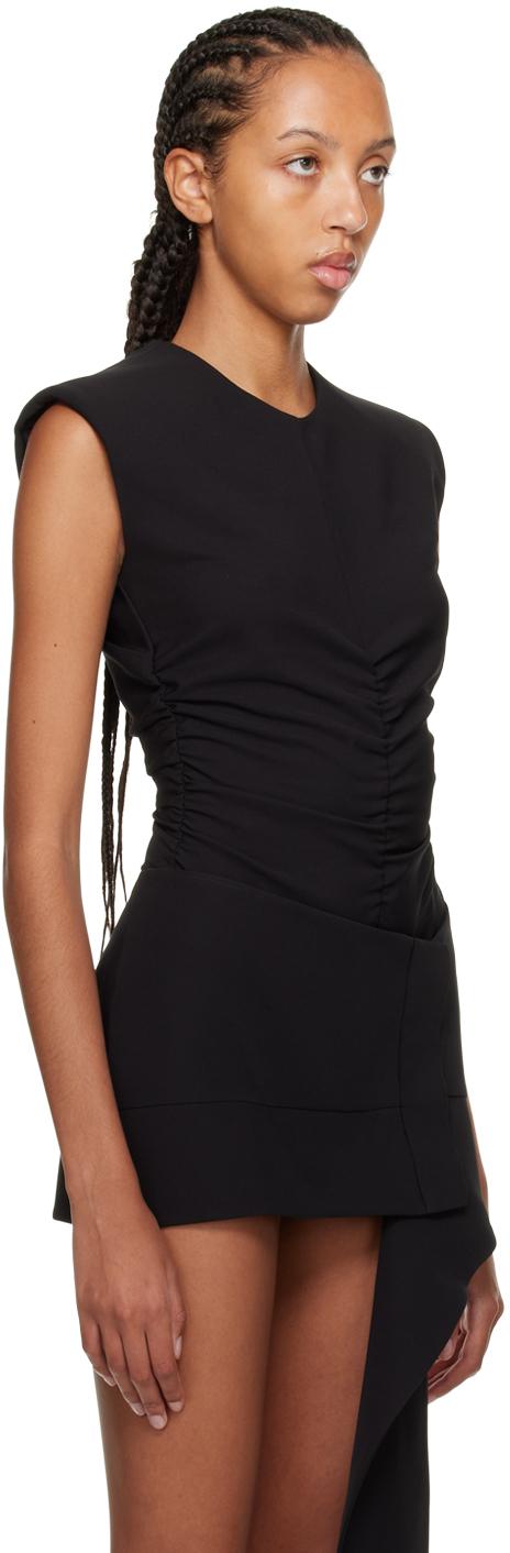 Black Ruched Bodysuit