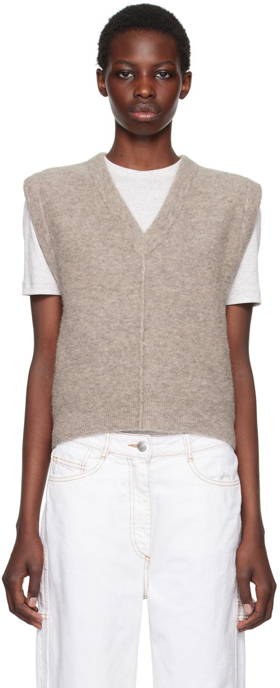 Brown V-Neck Vest