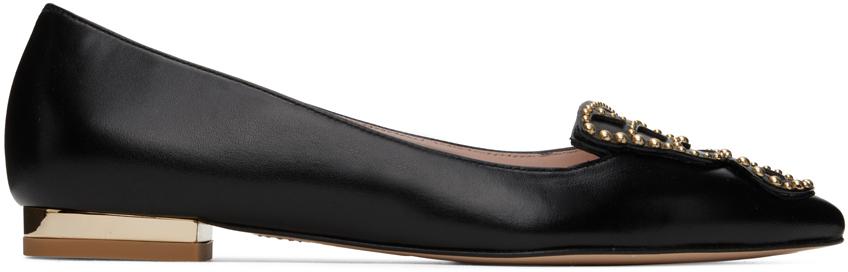 Black & Gold Butterfly Ballerina Flats