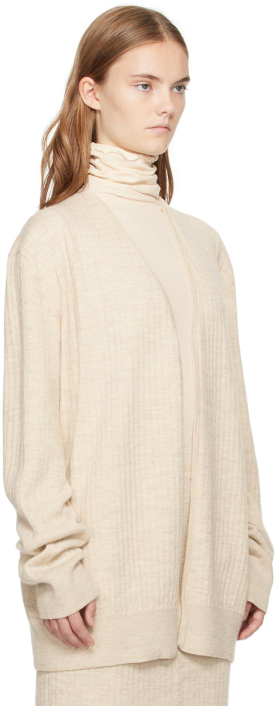 Beige Line Quilt Cardigan