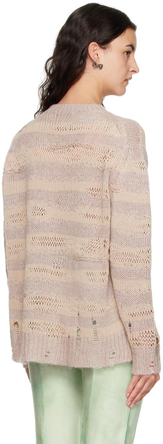 Beige Distressed Sweater