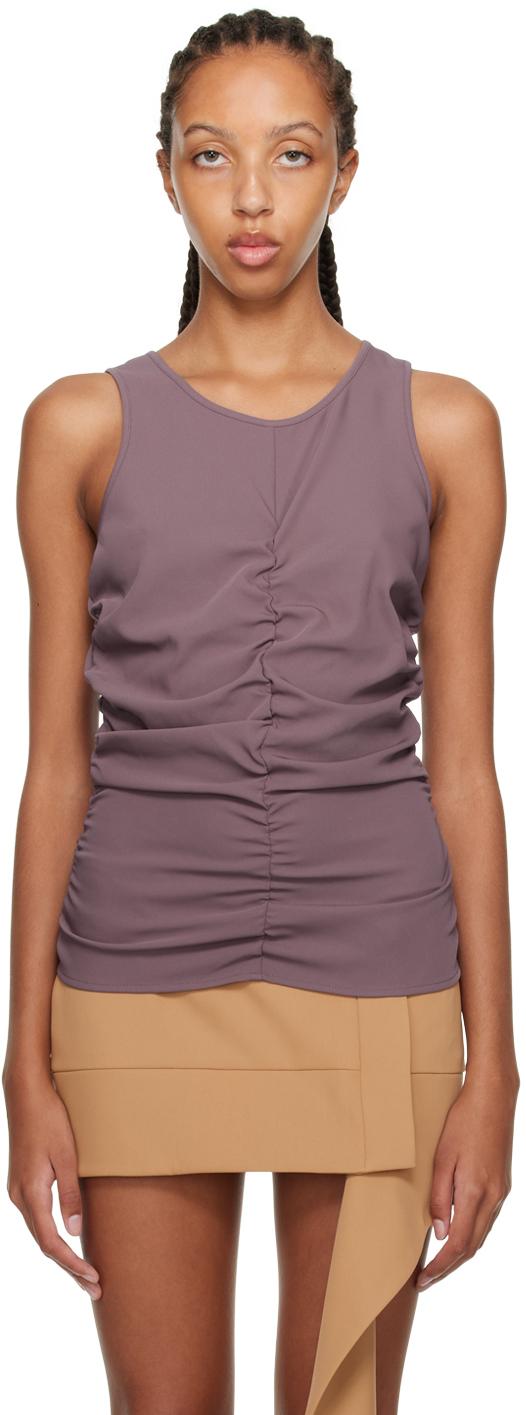 Purple Ruched Tank Top