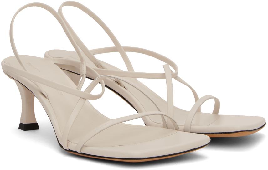 White Square Strappy Heeled Sandals