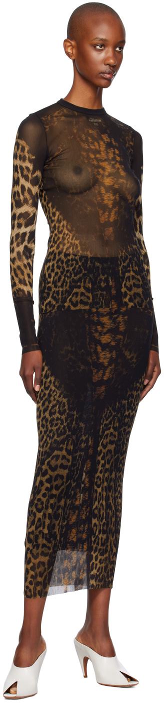 Brown Leopard Long Sleeve T-shirt