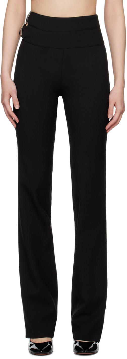 Black Double Belt Trousers