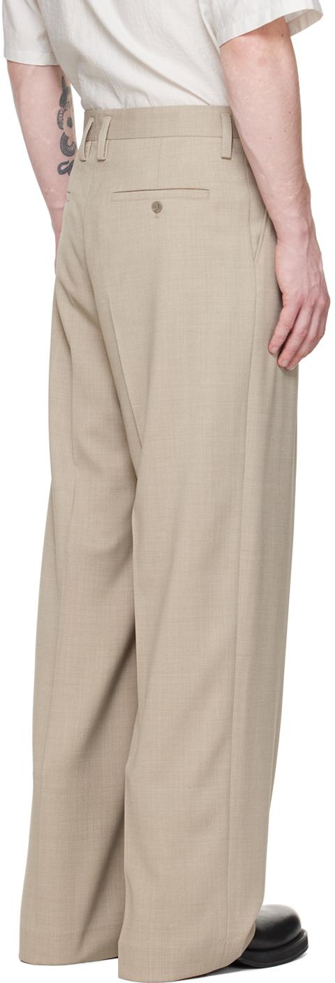 Beige Wide Trousers