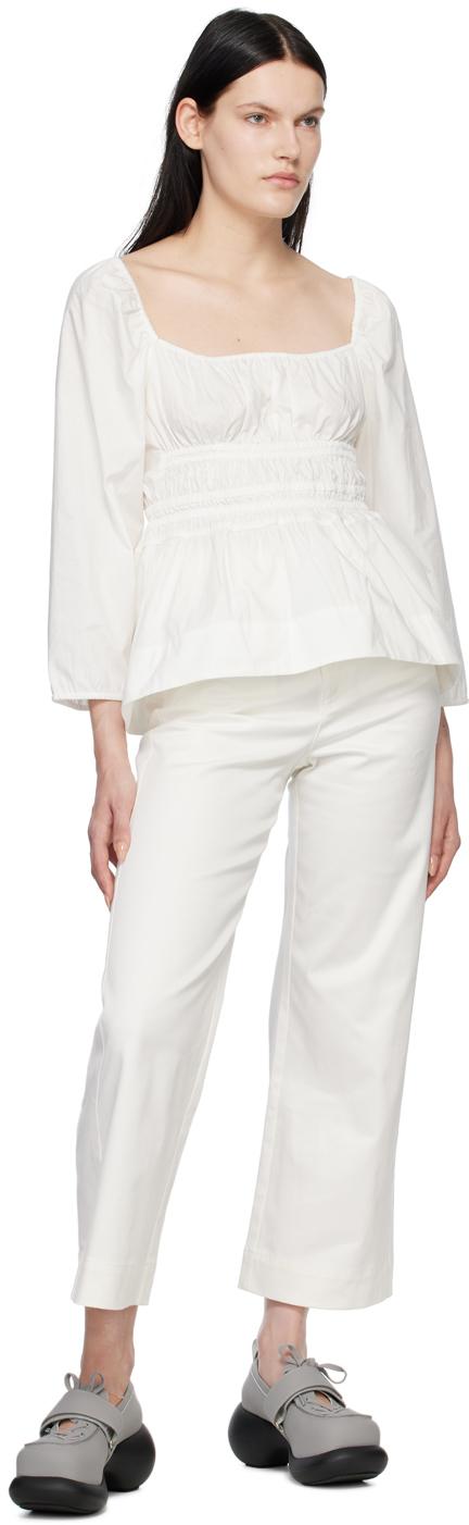 White Proenza Schouler White Label Square Neck Blouse