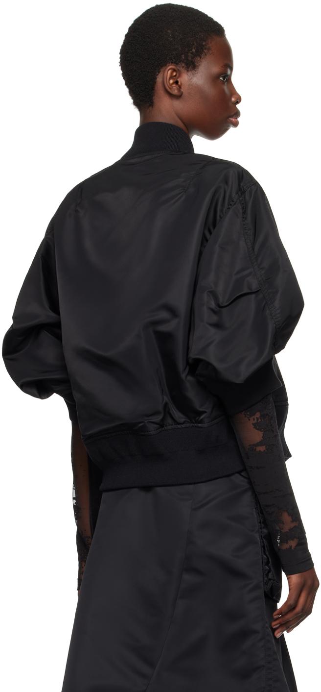 Black Short Sleeve Bomber Jacket