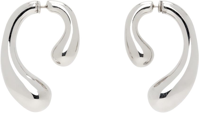 Silver P Earrings