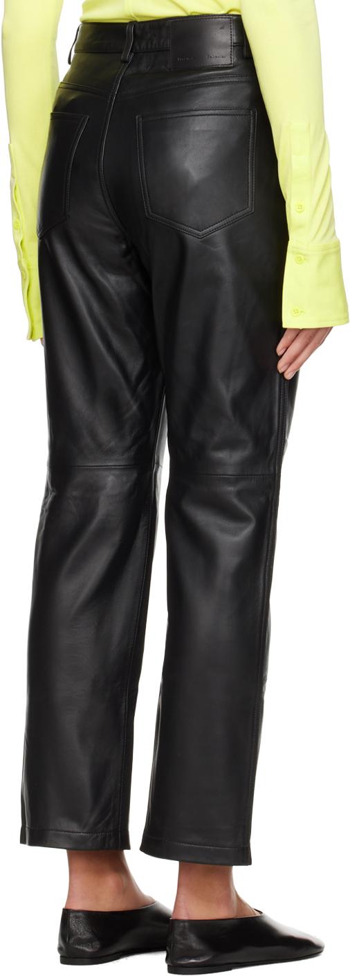 Black Proenza Schouler White Label Straight Leather Pants