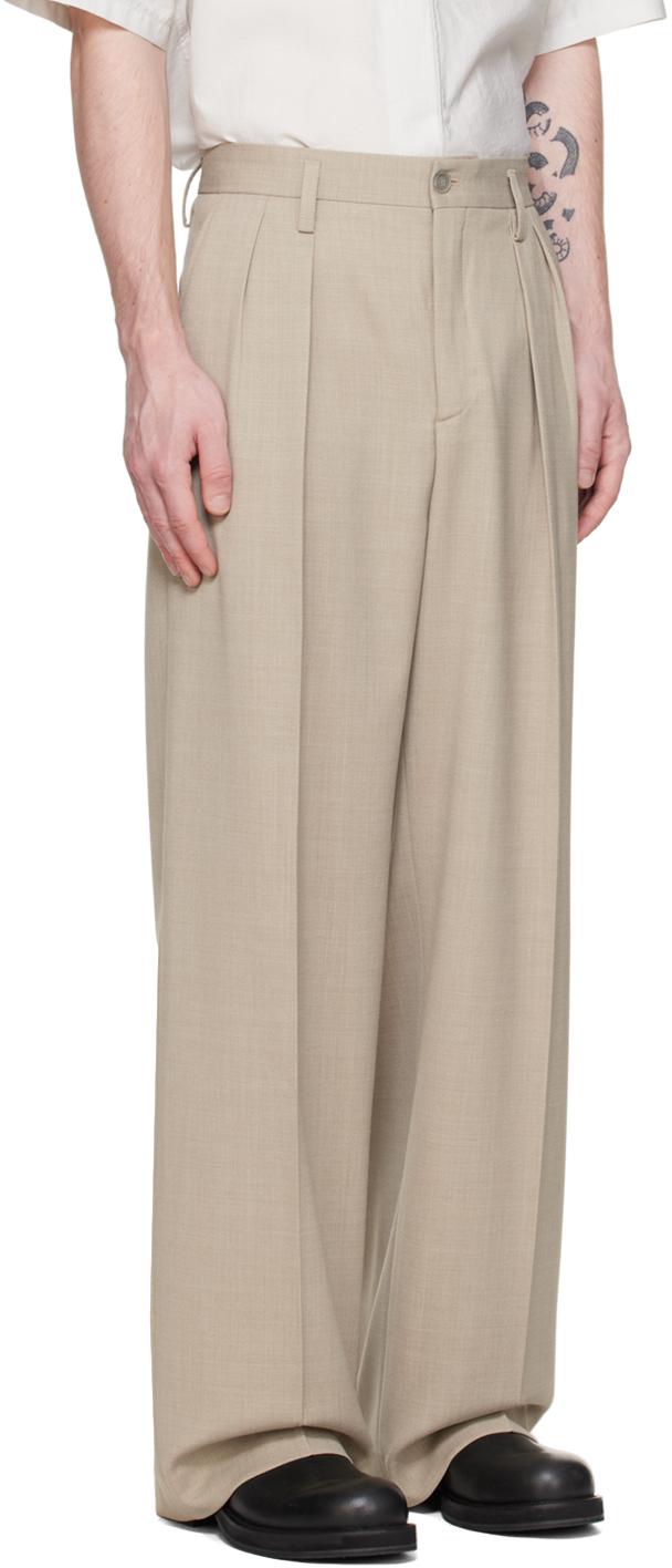 Beige Wide Trousers