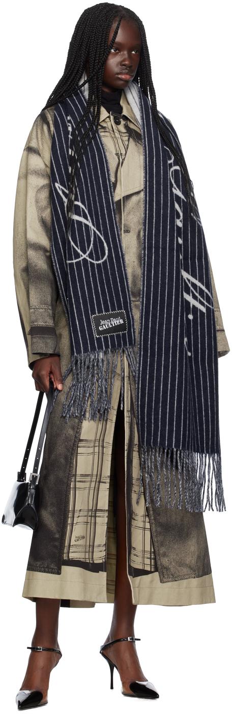 Navy & Off-White 'The Striped' Scarf