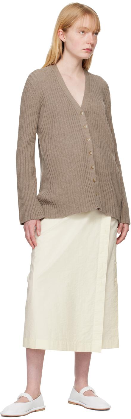 Beige Column Cardigan