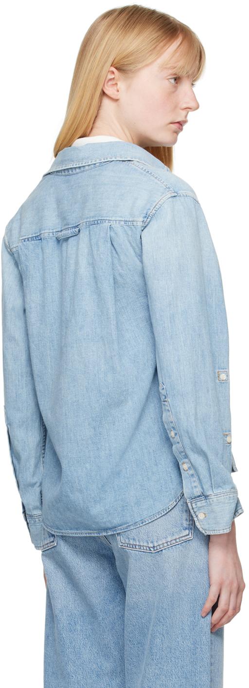 Blue Kayla Shrunken Denim Shirt